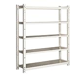 エムケー精工(MK精工) スチールラック 5段 (幅156.5奥行47) 豪力君 ベージュ MR-2155C