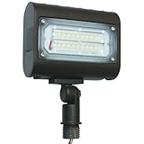Morris 71552 15W 3000K LED Flat Panel Flood Light with 1/2" Adjustable Knuckle Mount, 1400 lm, 120-2