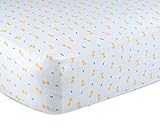 Kadut Kids Crib Sheet Set 1 Pack 100% Soft Muslin Cotton- Fitted Bed Sheets- Unisex Gray Yellow? Eas