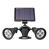 ソーラーライト　２灯式　８LED 　360°回転　夜間自動点灯　太陽光発電　省エネ　防水　防犯対策　電池不要　屋外の歩道/車道/芝生/庭などの照明用