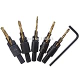 5pcs Woodworking Countersink Drill Bit Set Counter Bore Screw #6 #8 #10 #12 #14 Screw Reamer Reaming