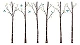 Pop Decors Birch Trees with Birds Nursery Wall Stickers for Kids Rooms [並行輸入品]