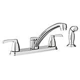 Moen 87046 Two-Handle Low Arc Kitchen Faucet with Optional Knob or Lever Handles, Chrome [並行輸入品]