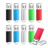 TOPESEL USBメモリ 32GB 10個セットUSB2.0 フラッシュメモリー キャップ式 フラッシュドライブ（五色：黒、赤、青、緑、銀）
