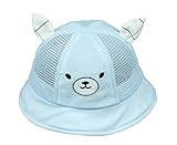 Roffatide 男の子 女の子 かわいい刺繍 メッシュ 夏用帽子 釣り帽子 子供 アウトドア UVカット 日よけ帽子 ブルー