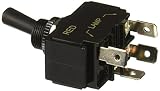 Hubbell Wiring Systems M11LTR Lighted-Tip Red Toggle Switch, Single Pole, Single Throw, On/Off, 12 V