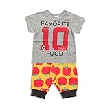 BREEZE(ブリーズ) トマト・バナナTシャツ・パンツベビーセット 7分丈　グレー　90cm