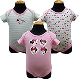 Disney ディズニー ミニーマウス ベビーボディスーツ 下着 3点セット 3/6ヶ月