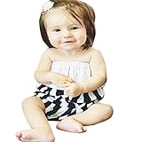 Karchi ベビー服 女の子 ロンパース 可愛い　袖無し 　ボーダー柄　カバーオール　春夏服 誕生日　お出かけ　パーティー ０－２４ヶ月設定　ブラック (90)