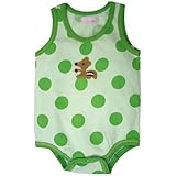 【袖なしロンパス】袖なしコンビ-ＧＮ大水玉リス (80cm)