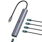 Selore USB C ハブ7 in 1 ドッキングステーション【10Gbps超高速転送】 4K HDMI映像出力 3.1*3 100W快速充電 1000Mbpsインサーネット接続 USB2.0 MacBook Pro/Air iPad Pro Dell XPS HP Lenovo などのデバイスに対応 (4USB-C 10Gbps)