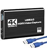 1 キャプチャーボード （HDMI 4K 60FPS入力 4K 60FPSパススルー、HD HDMI 1080P 60FPS ゲーム録画・HDMIビデオ録画）USB3.0 4K HDMI キャプチャーボード ビデオキャプチャーボード Windows/Linux/Mac OS X/PS4/PS5/Xbox One/Nintendo Switch/Wii U/OBS Studio対応