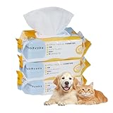PAWNAX 犬 ウェットティッシュ 厚手・大判 ペット ウェットティッシュ 犬 猫 おしりふき なめても安心 犬 シート 除菌 消臭 犬 からだふきシート ノンアルコール 無香料 ペット シート 純水99% アロエ・ビタミンE 足ふき 犬/猫お口・耳・目の周り・全身清潔用 80枚入×3個
