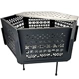 Solotour 焚火台 幅47cm コンパクト 五徳 大型 携帯便利 アウトドア キャンプ 組み立て 焚き火台 収納バッグ付き