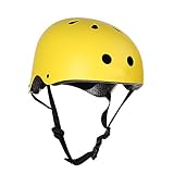 ヘルメット バイク こども用 自転車 スノー スケートボード 登山 クライミング スポーツ用 子供用 / 大人用 軽量 通気性 (イエロー, L)