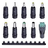 10個のDCプラグコネクタ、ユニバーサルAC DC電源アダプタプラグジャックチップ、2.5x0.7mm / 3.0x1.1mm / 3.5x1.35mm / 4.0x1.7mm / 4.8x1.7mm / 5.5x1.7mm / 5.5x2.5mm / 6.3x3.0mm / 6.0x4.4mm / DCバレルメスコネクタ