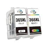【Inkshop】BC-365XL BC-366XL 詰め替え インクカートリッジ 2本セット キャノン用 bc-365 ブラック 顔料 PGBK bc-366 カラー 染料インク 大容量 対応機種 PIXUS TS3530 TS3730