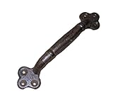 jtw- Lot of 2個Vintage Heavy Cast Ironアンティークスタイル素朴なバーンハンドル、ゲートドアハンドルプル、Shed屋内または屋外9インチLong Rustブラウン仕上