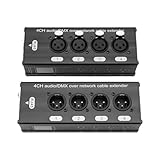 Buerjia 2 個 4 チャンネル 3 ピン XLR オーディオおよび オーバー ネットワーク ケーブル エクステンダー 1 オス + 1 メス ブラック