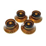 YJB PARTS トップハットノブ 4個セット 【国内生産品】 (インチ, アンバー（エンボス文字）)