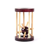 Liebeye ミニ木製パズルロックを解除するおもちゃのグラブシーケージのウッチン迷路脳のお誘い知的財産