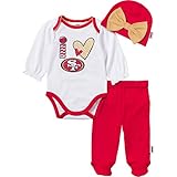 NFL San Francisco 49ers Baby GirlボディスーツFooted、パンツとキャップセット レッド
