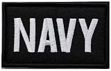 ワッペン NAVY（ネイビー・海軍） マジックテープ（ベルクロ・面ファスナー）着脱式 ミリタリー サバゲー 刺繍パッチ