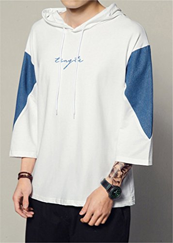 最安値 Hisitosa パーカー Tシャツ メンズ 綿 半袖 春夏 薄手 トップス七分袖 オーバーサイズ 人気 かっこいい ゆったり カジュアルシャツ 大きいサイズ メンズファッション おしゃれ きれいめ スポーツ お洒落 吸水速乾 ホワイト Xxxxxlの価格比較