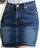 [GIVEK] デニム スカート ストレッチ 素材 タイト ミニ 美脚 シルエット 足長 効果 レディース (3XL 3Extra Large, デニムブルー)