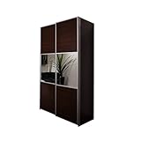 大型スライドドア・衣類収納 サローネ ワードローブ 幅200cm奥行62 本体：ブラウン 扉：D_コンビ[■]■□Op