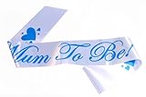 A Mum To Be Satin Sash Pastel Blue/blue by Shower My Baby