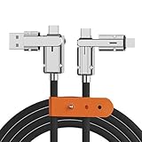 USB充電ケーブル [4in1ケーブル] USB C to USB C/タイプc to ライトニング/USB A to USB C/USB A to Lightning 1m 急速充電 PD対応 高耐久素材 スマートフォン/Galaxy/Google Pixel/Switch/ノートPC 対応 その他 Android等 BIZ（ビズ） (ブラック, 1メートル)