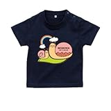 BabyChips 仲良しカタツムリ(女の子)(名入れ半袖ベビーTシャツ) 160 ネイビー