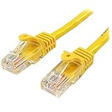 StarTech.com カテゴリー5e LANケーブル 10m イエロー RJ45コネクタ(ツメ折れ防止カバー付き) イーサネット対応Cat5e UTPケーブル 45PAT10MYL