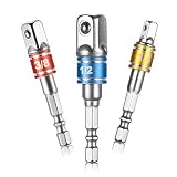 yuekuteハンドツールソケットセット、ドリルビットセット、インパクトドライバービットセット、3pcs 1 / 4 " 3 / 8 " 1 / 2 "六角シャンク電源ドリルビットスクエアナットドライ