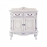 クラシック家具 キャビネット 幅75cm／ミルキーホワイト 【AC033679】