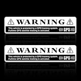 セキュリティ 透明クリア ステッカー GPS 警告 車 盗難防止 warning 英語 車ステッカー 強粘着 7×1.6cm 防犯 選べるデザイン 2枚セット (クリア, 英語表記)
