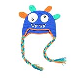 Luck ベビーニット帽子 男の子 女の子 フクロウ かぎ針編み イヤーフラップ ニットキャップ (タイプ8)