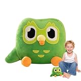 Duolingo グリーンフクロウぬいぐるみ、フクロウぬいぐるみ人形、ソフトフクロウぬいぐるみ、かわいいフクロウぬいぐるみ枕、ソフトフクロウぬいぐるみ動物おもちゃ枕、子供とファン用