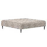 arne ベンチソファー 幅145cm 奥行145cm 高さ40cm 背もたれなし 3人掛け レトロ ベンチソファ Baggy Cube 6×6 花柄 ブラウン