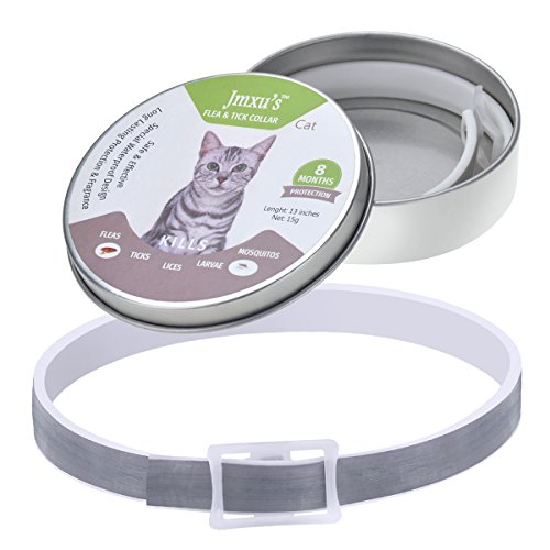 ノミ取り首輪 薬用 ノミ シラミ 蚊除け 虫よけ 防水 犬 猫用 ペット 効果8ヵ月 抗菌 殺菌 調節可能 63.5cm 33cm着脱簡単 灰色 (M)