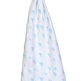 Gloop Baby Care Organic Cotton Traditional Muslin Twin Pack (Blue Clouds) by Gloop Baby Care