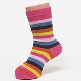 (グレェド) Groedo オーガニックコットン キッズ ソックス ピンク ブルー ストライプ サイズ1-2 (12～14cm)