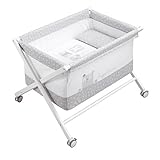 Petit Praia Bobo Crossed Wooden Bassinet (50 x 80 x 72 cm, White) by Petit Praia