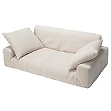 低反発2人掛けローソファー ルシオ アイボリー[■]