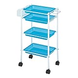 トレーワゴン クリアブルー [ エステワゴン ネイルワゴン キッチンワゴン マルチワゴン サイドワゴン キャスター付き 収納 業務用 サロン ワゴン ラック ]◆
