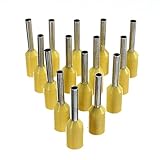 100pcs awg 22 yellow wire copper crimp insulated cord pin