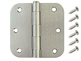 30パック3.5インチサテンニッケル内部ドアヒンジwith 5 / 8 "半径dh3558ヒンジ
