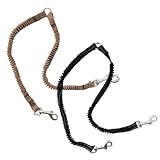 伸縮リード 2頭引きリード ダブルリード 反射ライン 夜散歩 ラクラク お散歩用 多頭飼い ツインリード チワワ トイプードル マルチーズ フレンチブルドッグ フレブル ブラウン ブラック 小型犬 中型犬 KM881G (ブラック)