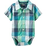 OSHKOSH(オシュコシュ) バッファローチェックボタンフロントボディスーツ マルチ ロンパース半袖 24ヶ月【並行輸入】